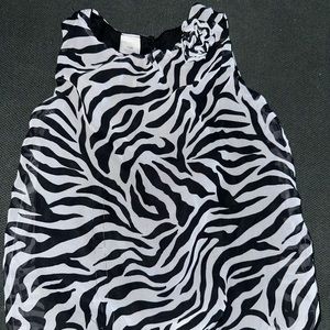 12 M Zebra Print Tank Top Blouse